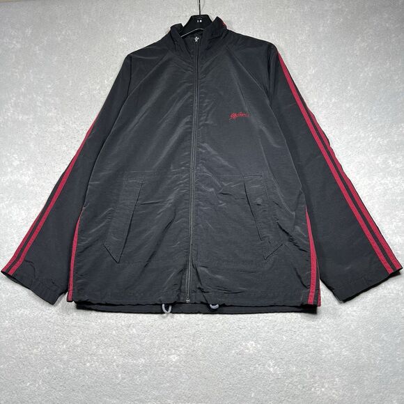 VTG Oleg Cassini Windbreaker Jacket Mens Size Large Black Lined Full Zip - Picture 1 of 16